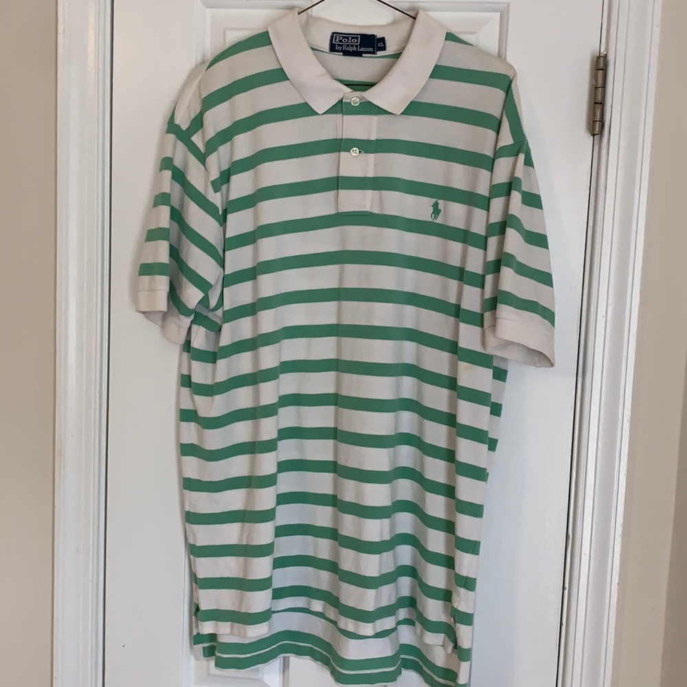 White/Green Ralph Lauren Polo Shirt